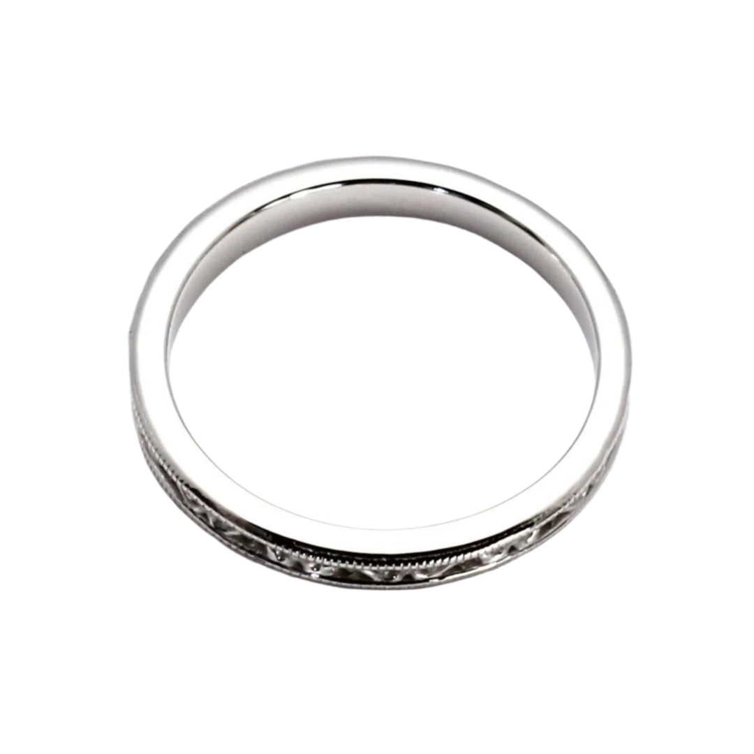 Antique Style Wedding Ring, 2.5mm Wedding Band Vintage Filigree Design