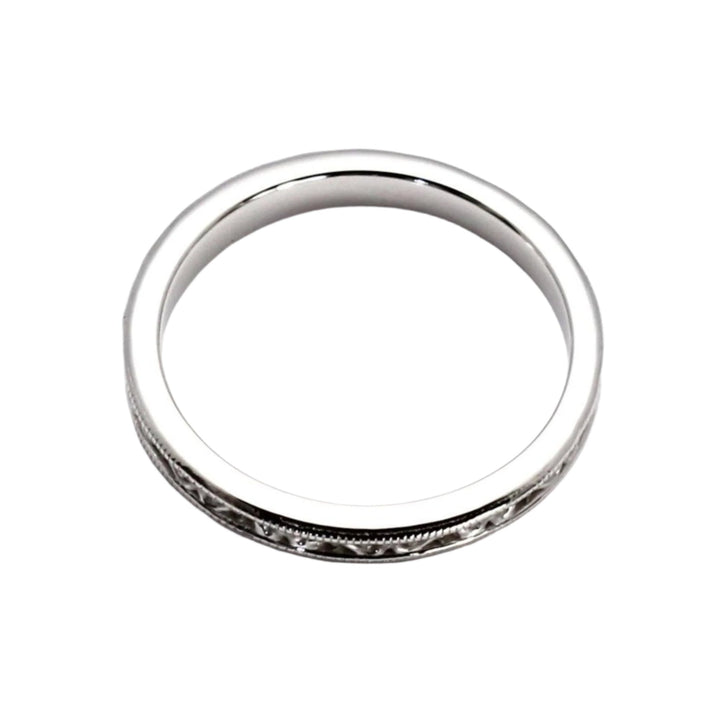 Antique Style Wedding Ring, 2.5mm Wedding Band Vintage Filigree Design