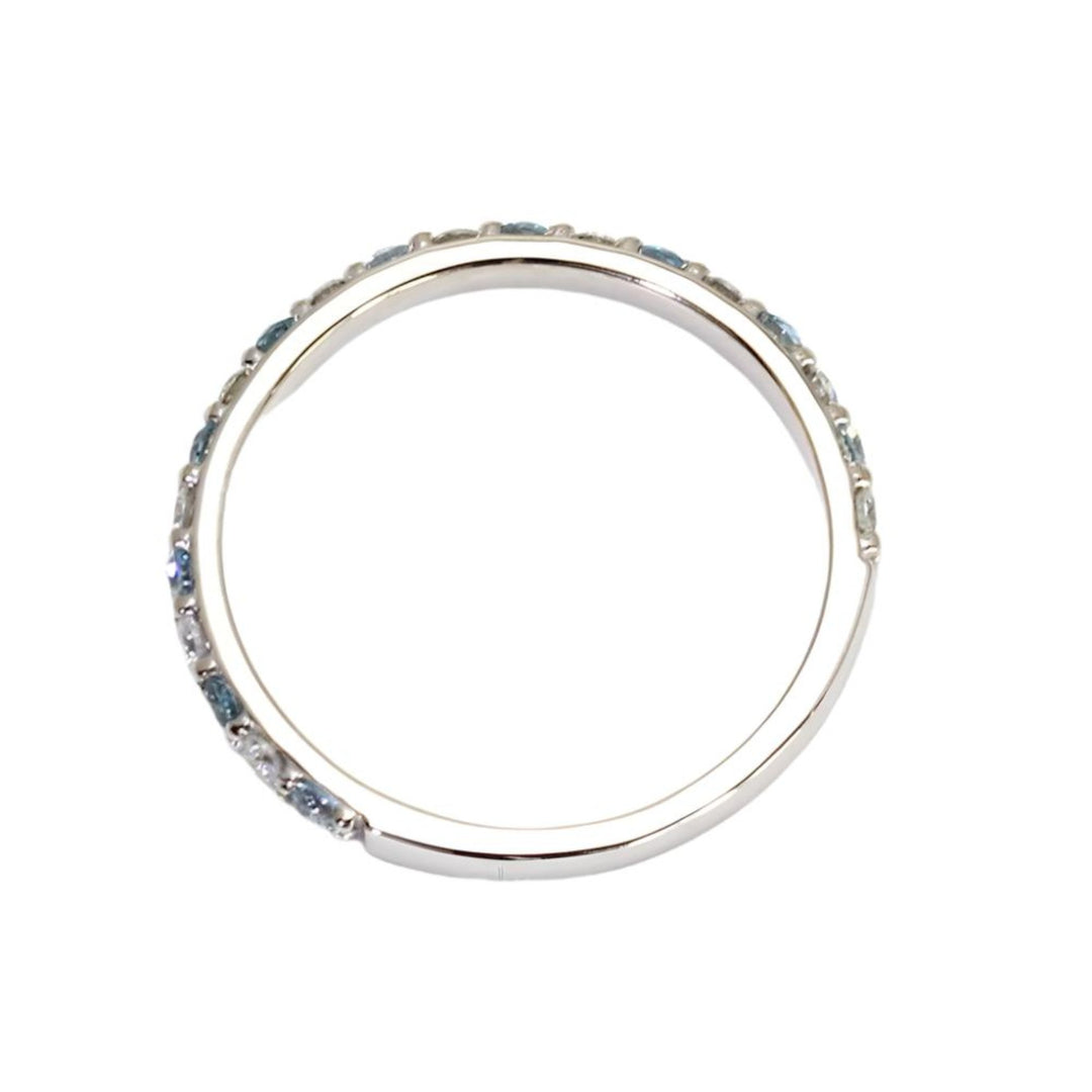 Aquamarine and Diamond Anniversary Band | March Birthstone Ring in Gold or Platinum, Rare Earth Jewelry