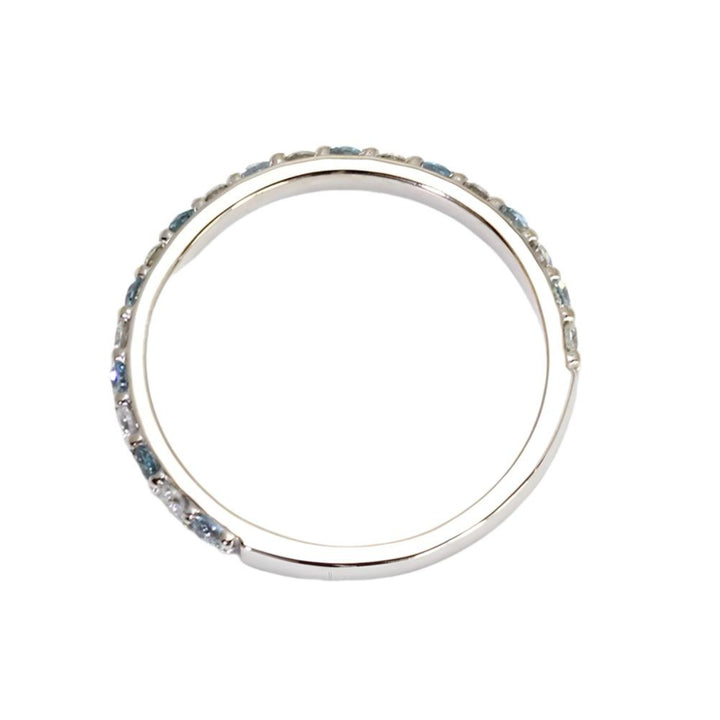 Aquamarine and Diamond Anniversary Band | March Birthstone Ring in Gold or Platinum, Rare Earth Jewelry