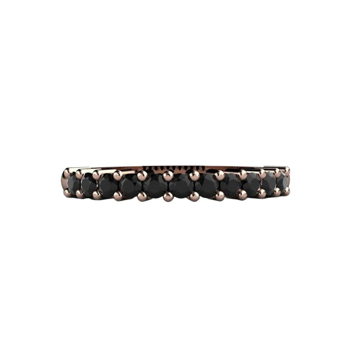 Natural Black Diamond Ring Wedding Band or Stacking, Rare Earth Jewelry