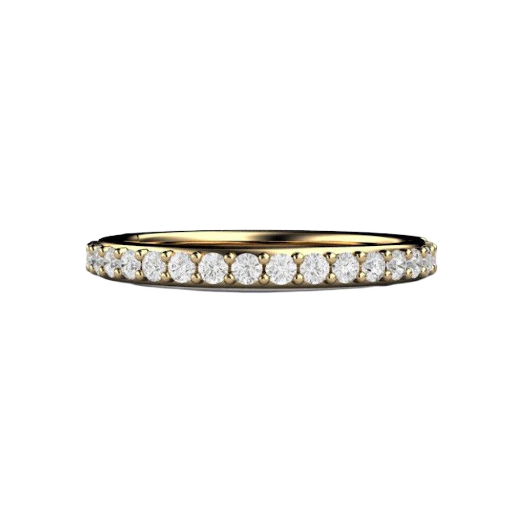 2.5mm Diamond Wedding Band | Classic Pave Diamond Ring in Gold or Platinum, Rare Earth Jewelry