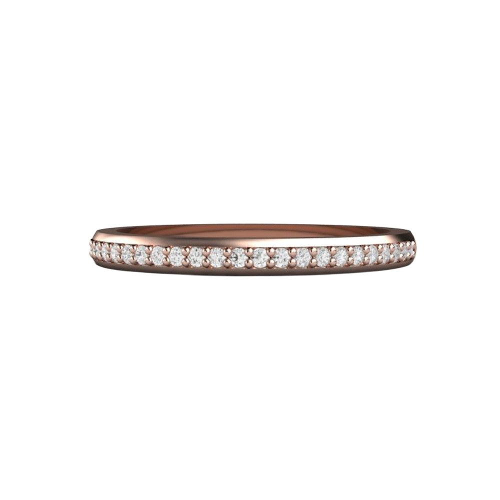 Classic Diamond Wedding Band | 2mm Stacking or Anniversary Ring in Gold or Platinum, Rare Earth Jewelry