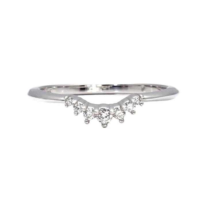 Curved Diamond Wedding Band | Contoured Ring for Solitaire Engagement Rings, Rare Earth Jewelry