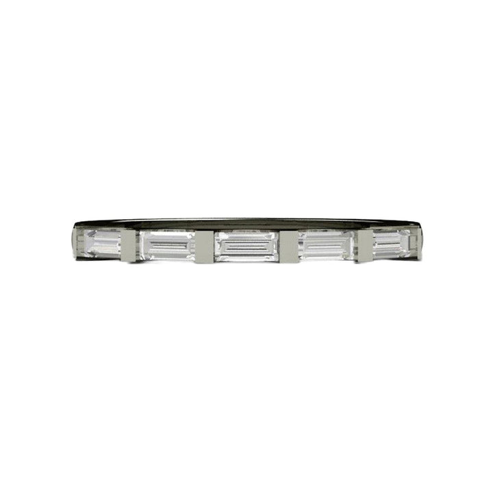 Diamond Baguette Wedding Ring | Modern Bar Set Diamond Band, Rare Earth Jewelry