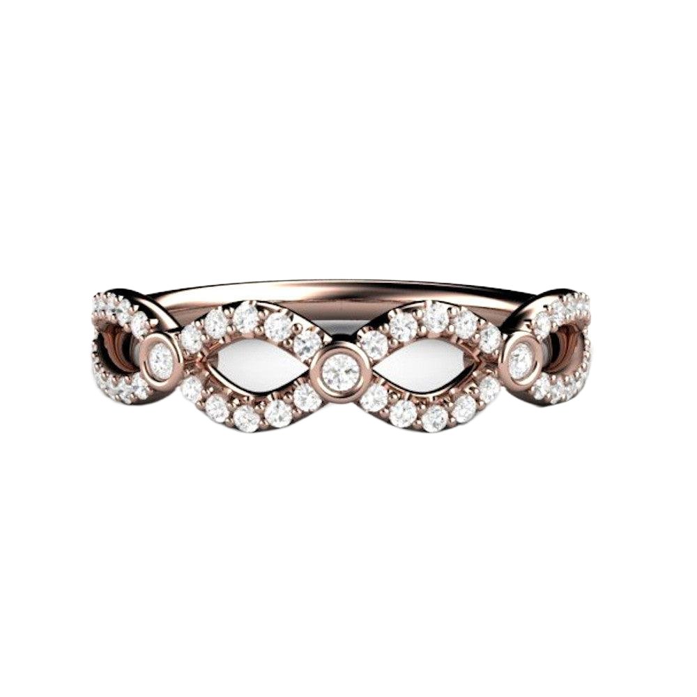 Diamond Infinity Band | Natural Diamond Wedding Ring Infinity Style, Rare Earth Jewelry