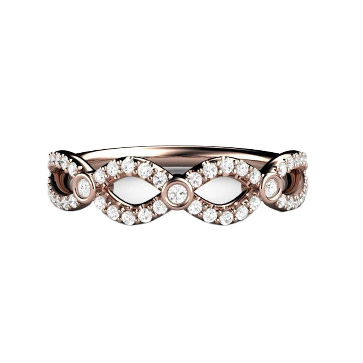 Diamond Infinity Band | Natural Diamond Wedding Ring Infinity Style, Rare Earth Jewelry