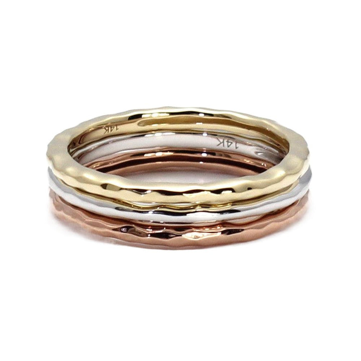 Hammered Finish Band Wedding Ring Stackable 14K 18K Gold or Platinum, Rare Earth Jewelry