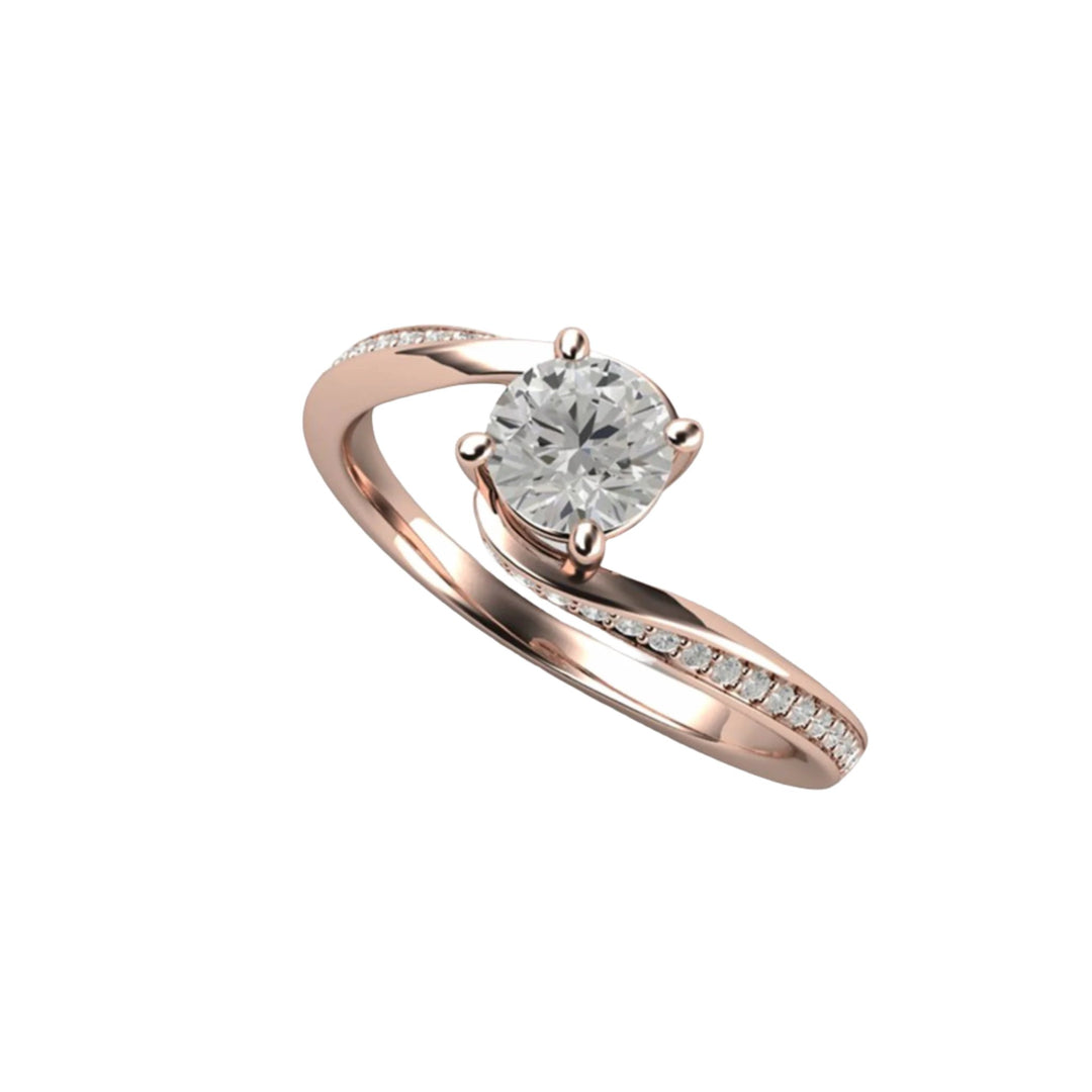 Lab Grown Diamond Solitaire Ring | .50ct Round Bypass Engagement Ring in 18K Rose Gold