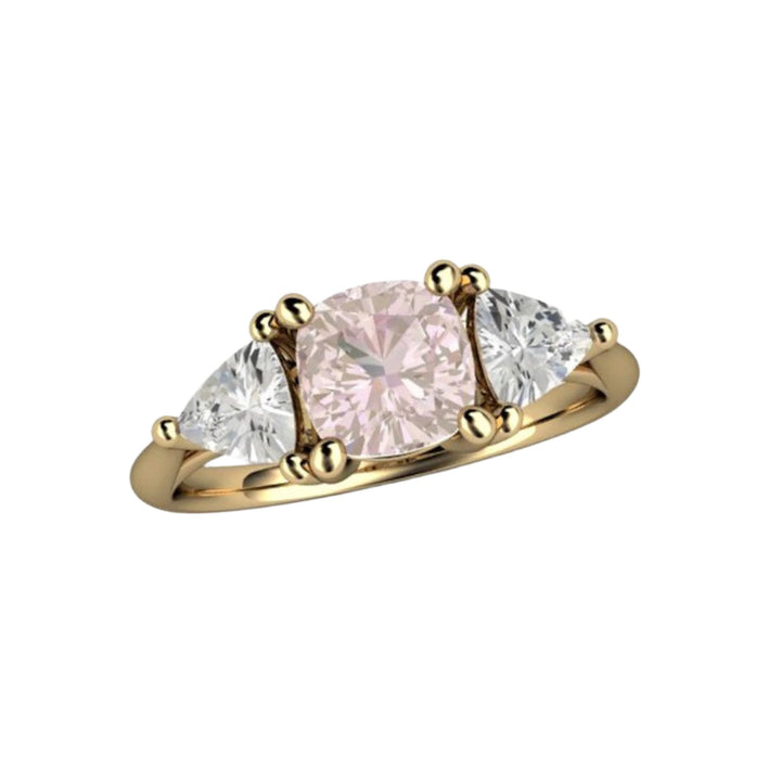 Engagement Ring with Light Baby Pink Gemstone, Cushion Cut Pink Sapphire Ring