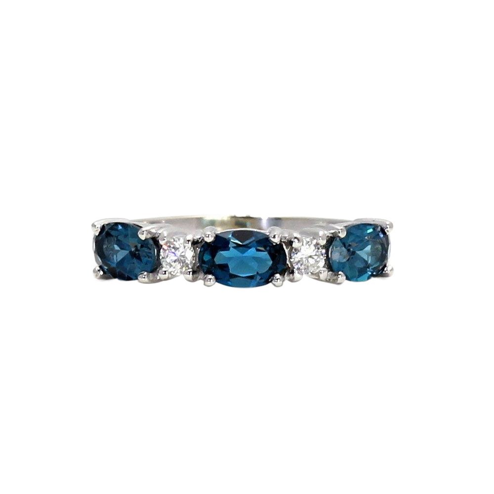 London Blue Topaz Ring December Birthstone Anniversary Band