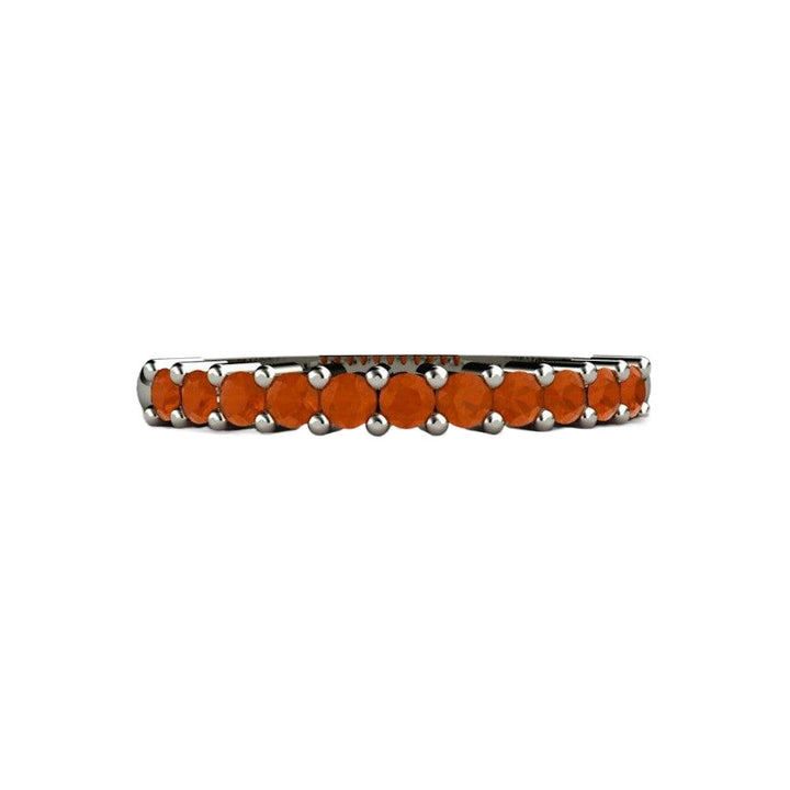 Mexican Fire Opal Stackable Ring | Orange Gemstone October Birthstone Band, Rare Earth Jewelry