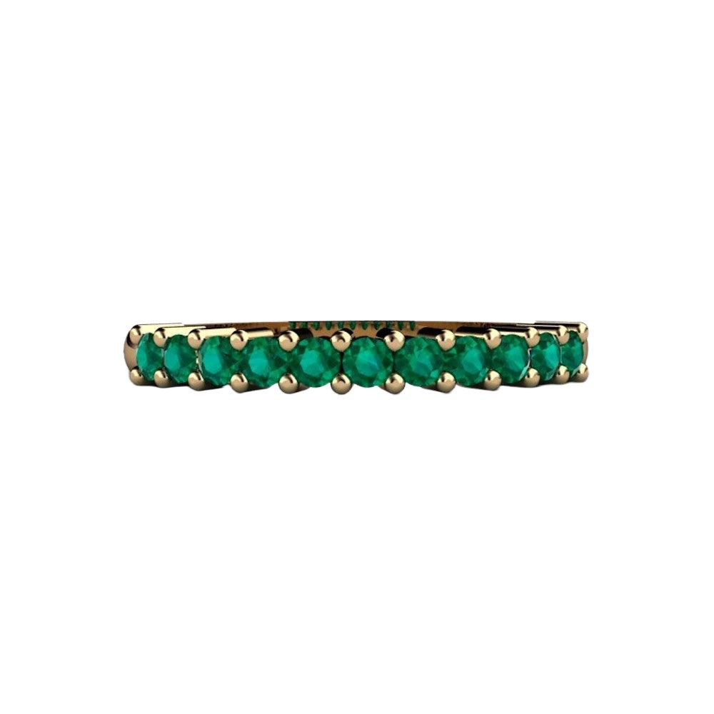 Natural Emerald Wedding Ring or Anniversary Band May Birthstone, Rare Earth Jewelry