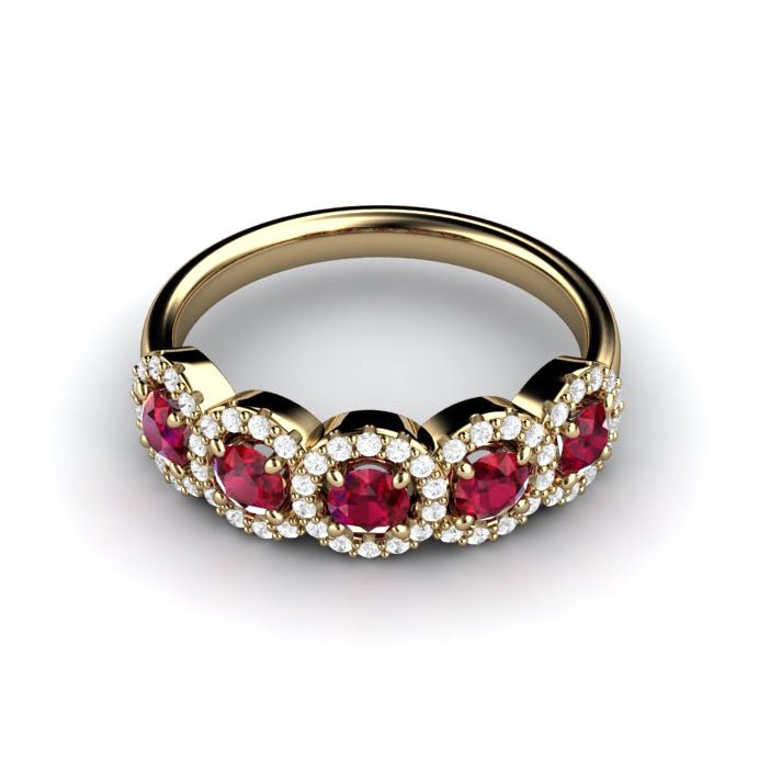 Natural Ruby Ring Wedding Ring Anniversary Band Diamond Halo Design, Rare Earth Jewelry
