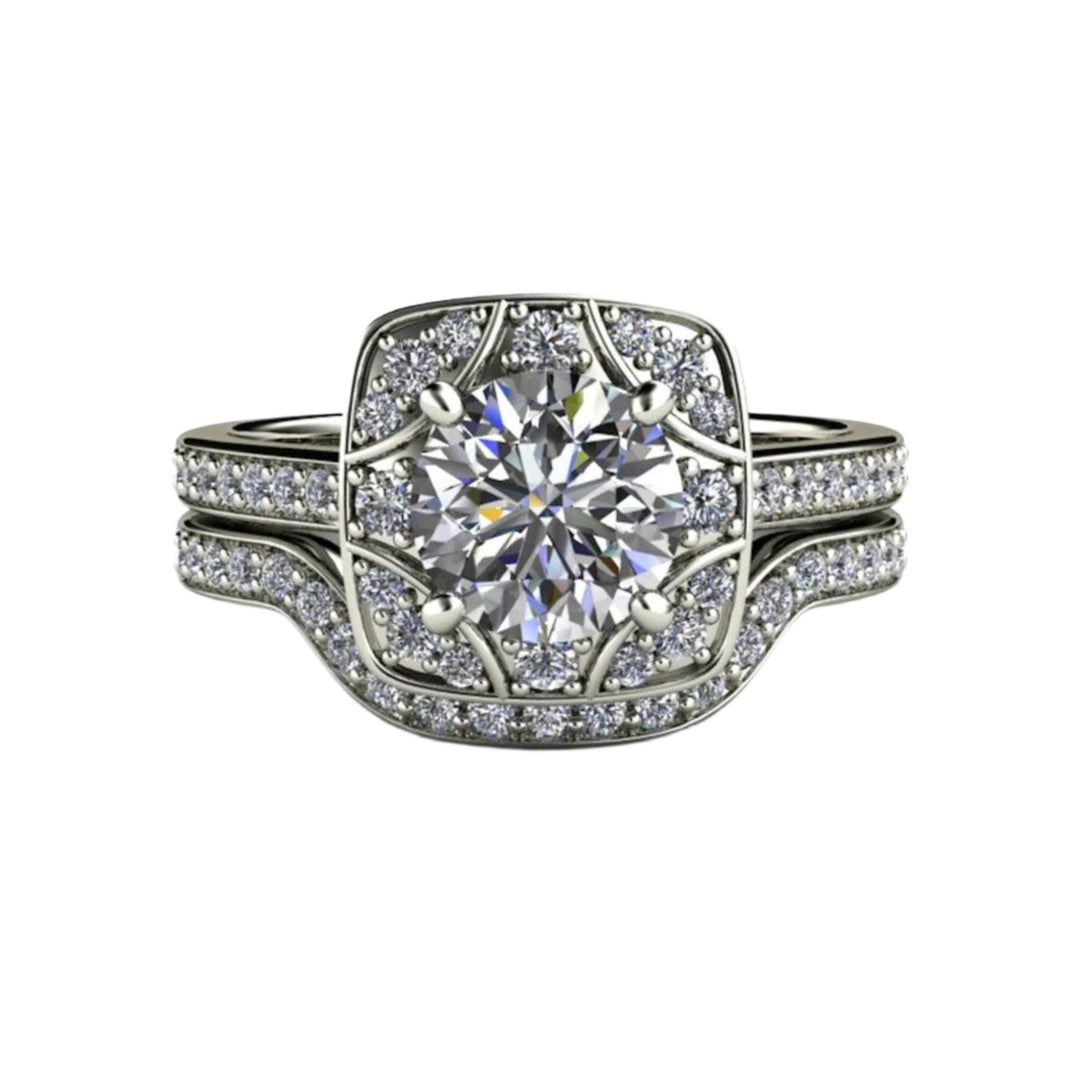 Platinum Moissanite Engagement Ring, Ethical Engagement Ring, Lab Created Diamond Alternative