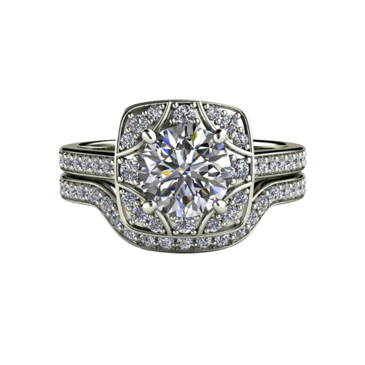 Platinum Moissanite Engagement Ring, Ethical Engagement Ring, Lab Created Diamond Alternative