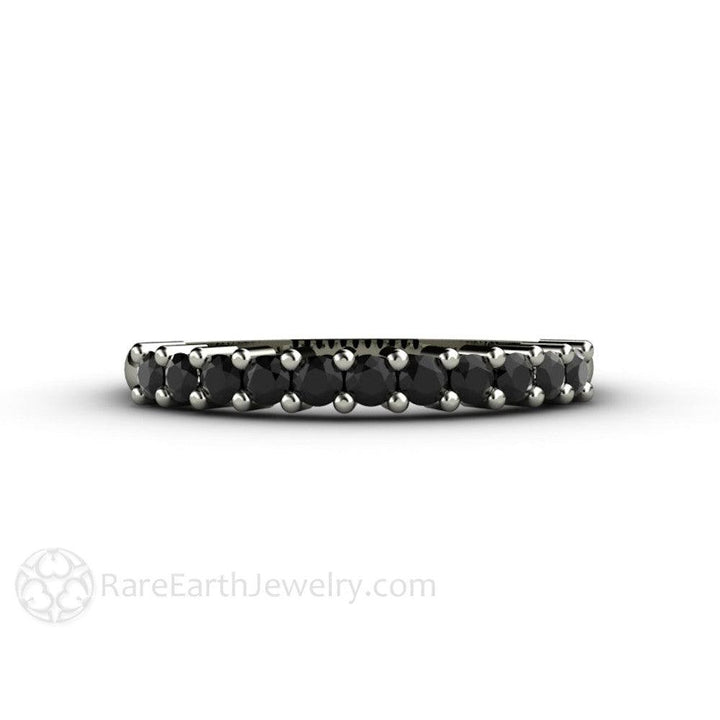 Natural Black Diamond Ring Wedding Band or Stacking, Rare Earth Jewelry
