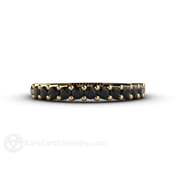 Natural Black Diamond Ring Wedding Band or Stacking, Rare Earth Jewelry