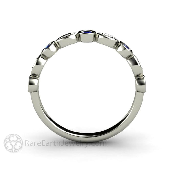 Blue Sapphire and Diamond Ring | Stacking Band, Wedding or Mother’s Ring, Rare Earth Jewelry
