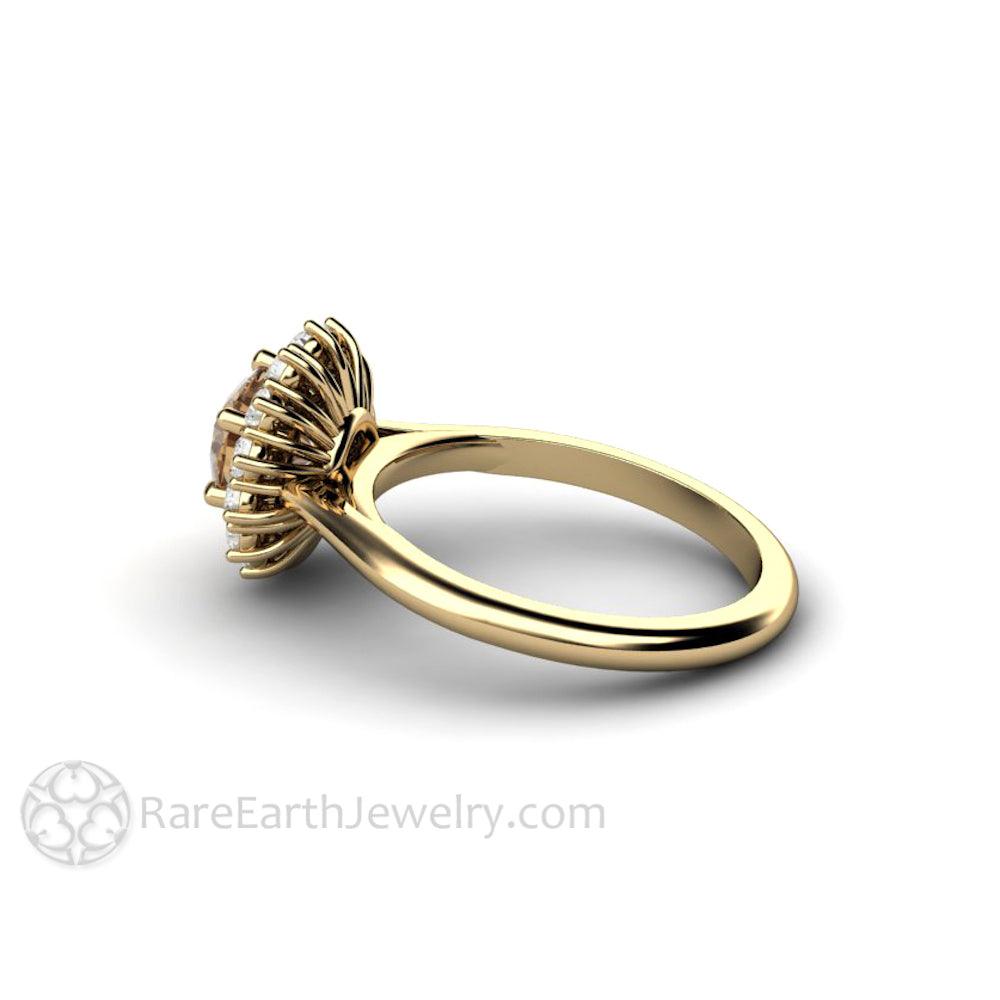 Chocolate Brown Moissanite Engagement Ring | Vintage 6 Prong Round Cluster, Rare Earth Jewelry