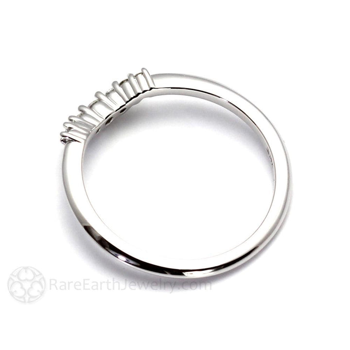 Curved Diamond Wedding Band | Contoured Ring for Solitaire Engagement Rings, Rare Earth Jewelry