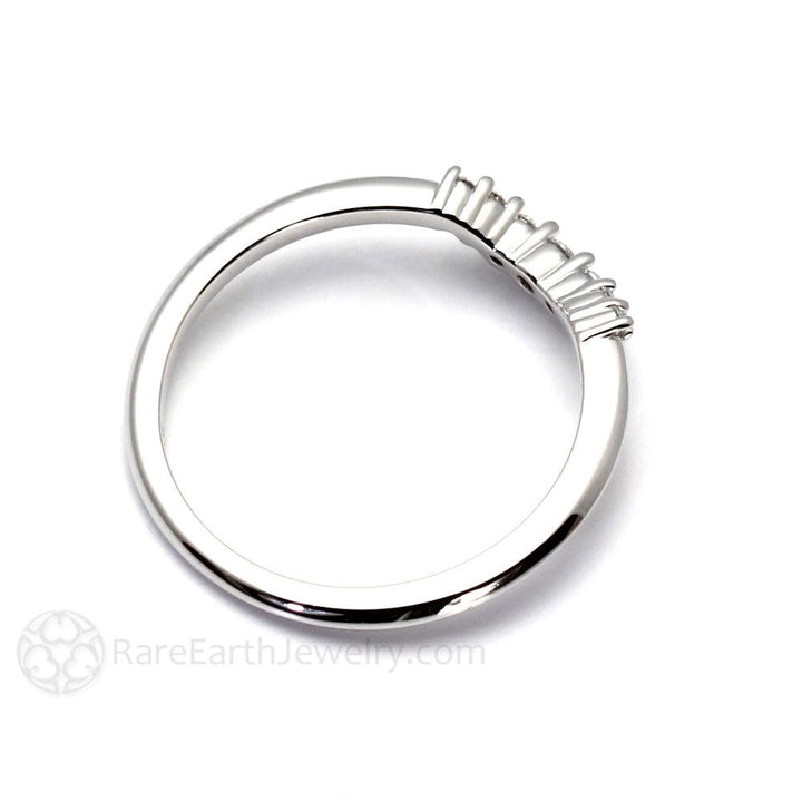 Curved Diamond Wedding Band | Contoured Ring for Solitaire Engagement Rings, Rare Earth Jewelry