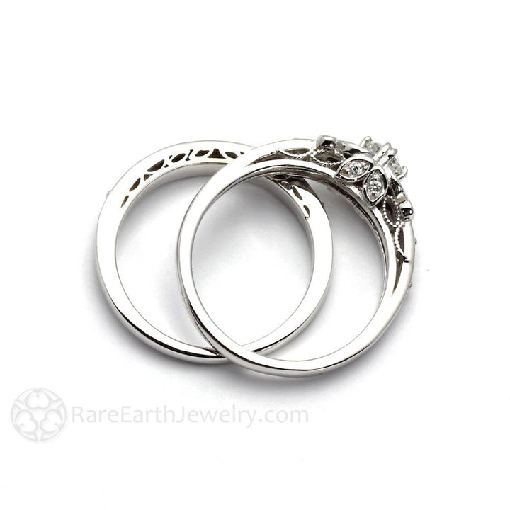 Vintage Inspired Diamond Engagement Ring Art Deco Style Solitaire, Rare Earth Jewelry