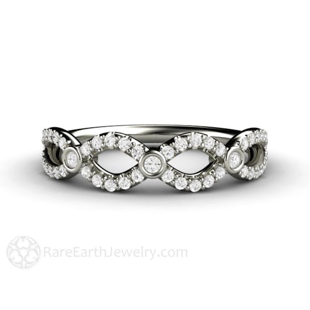 Diamond Infinity Band | Natural Diamond Wedding Ring Infinity Style, Rare Earth Jewelry