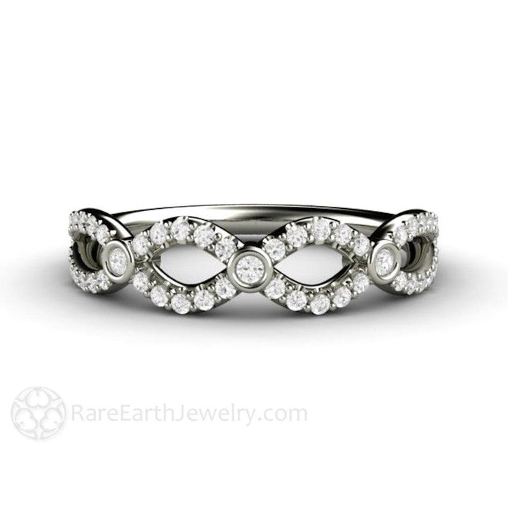 Diamond Infinity Band | Natural Diamond Wedding Ring Infinity Style, Rare Earth Jewelry