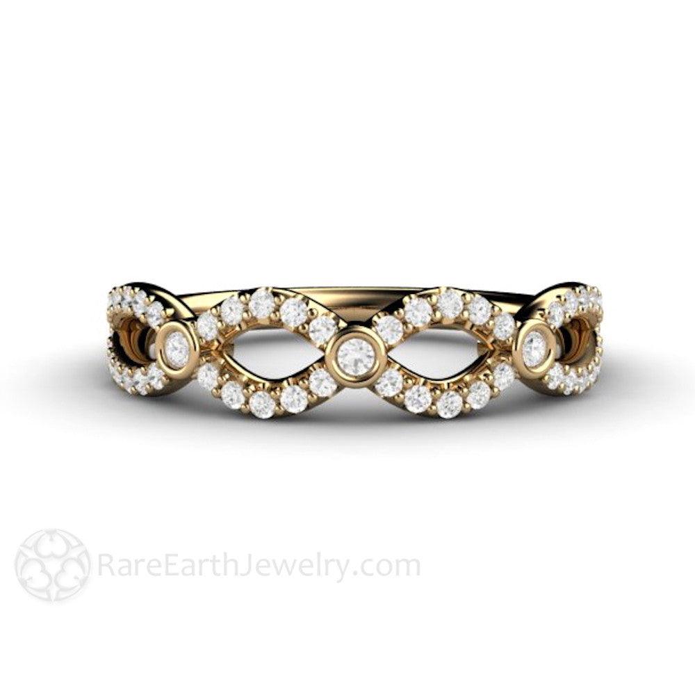 Diamond Infinity Band | Natural Diamond Wedding Ring Infinity Style, Rare Earth Jewelry