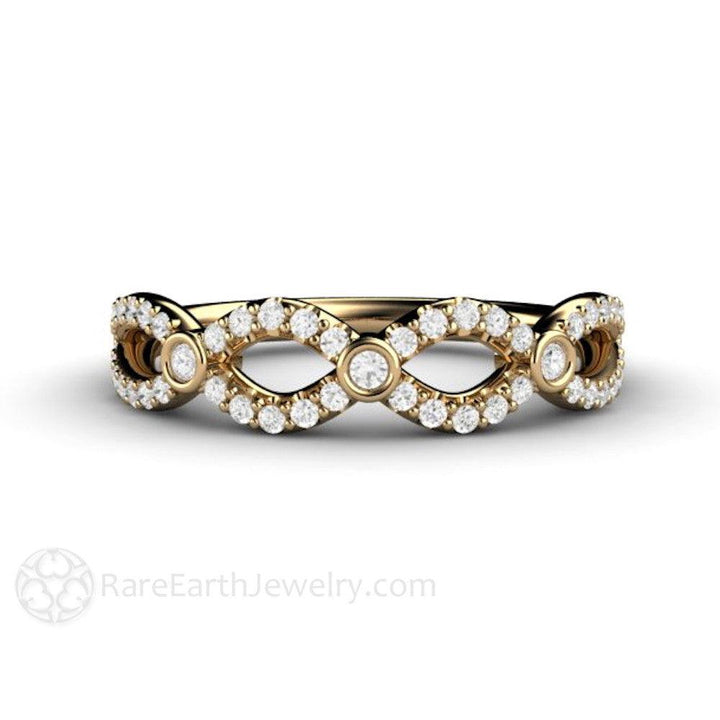 Diamond Infinity Band | Natural Diamond Wedding Ring Infinity Style, Rare Earth Jewelry