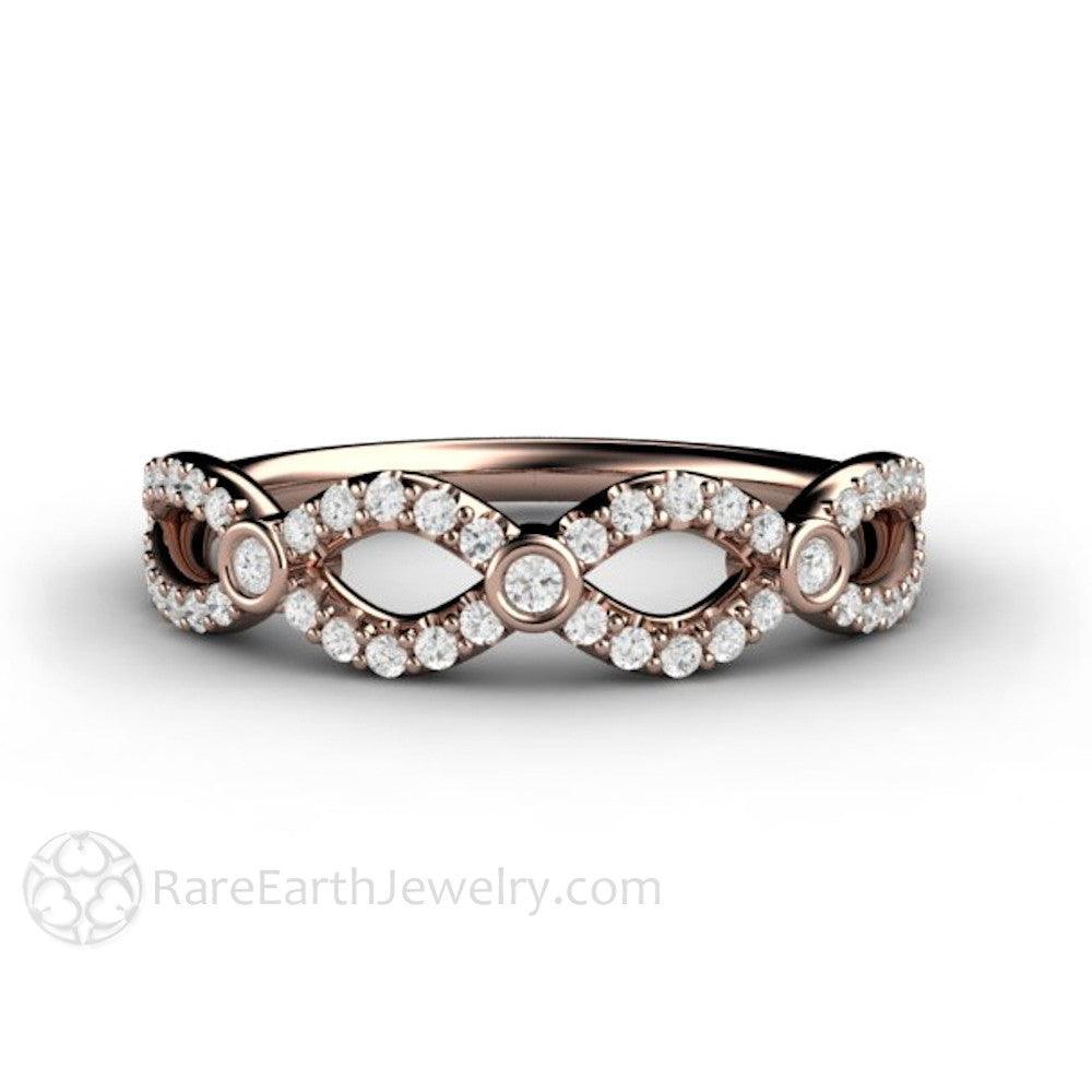 Diamond Infinity Band | Natural Diamond Wedding Ring Infinity Style, Rare Earth Jewelry