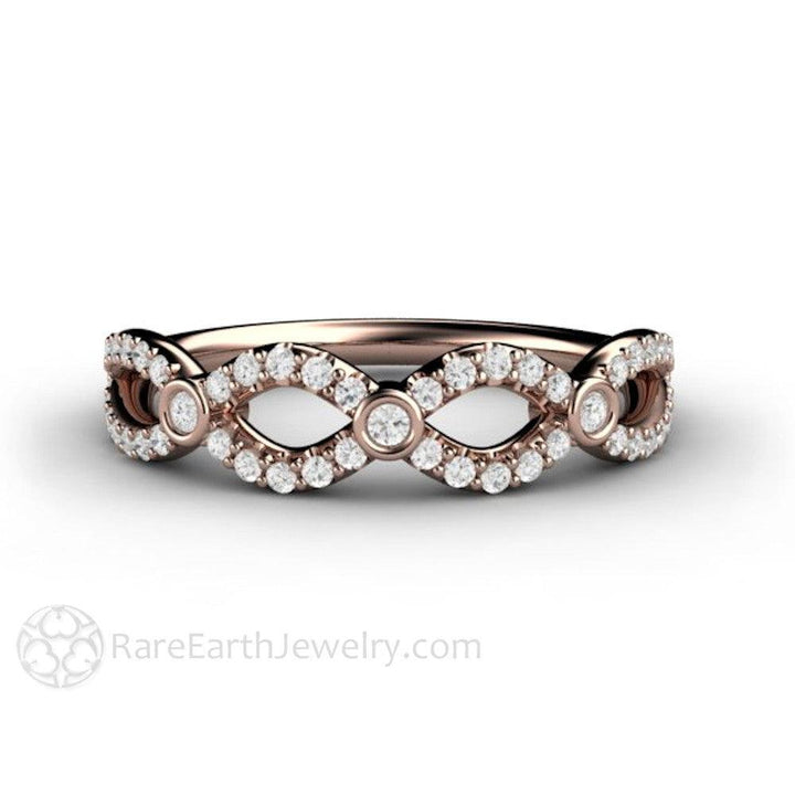 Diamond Infinity Band | Natural Diamond Wedding Ring Infinity Style, Rare Earth Jewelry