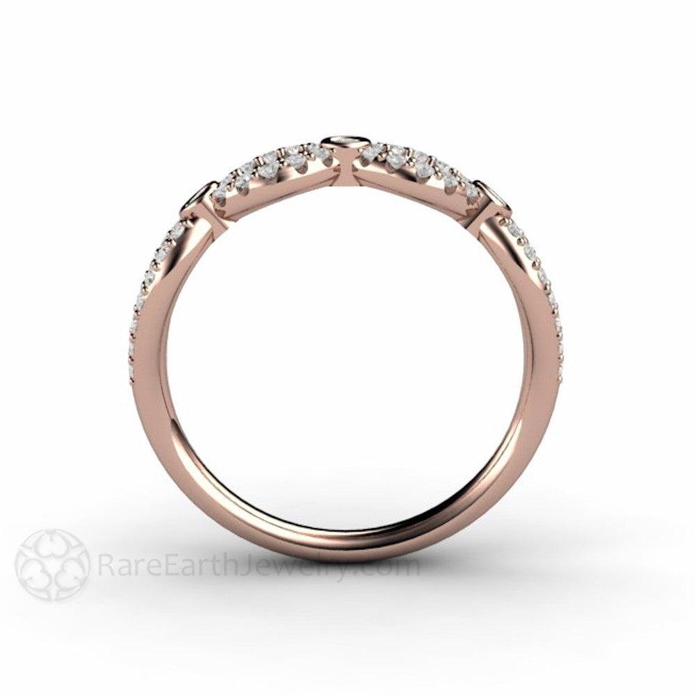 Diamond Infinity Band | Natural Diamond Wedding Ring Infinity Style, Rare Earth Jewelry