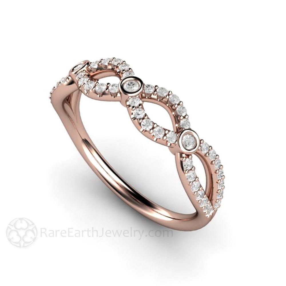 Diamond Infinity Band | Natural Diamond Wedding Ring Infinity Style, Rare Earth Jewelry