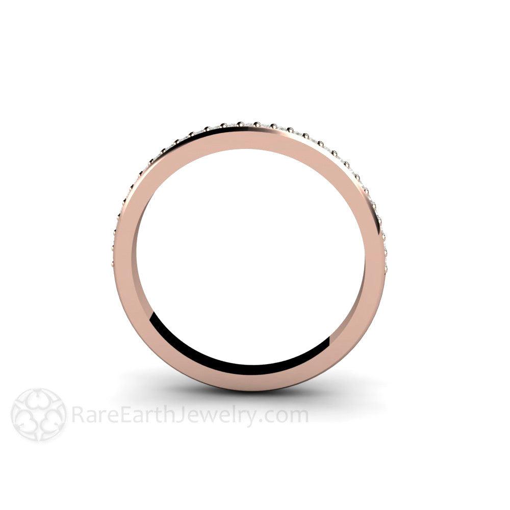Classic Diamond Wedding Band | 2mm Stacking or Anniversary Ring in Gold or Platinum, Rare Earth Jewelry