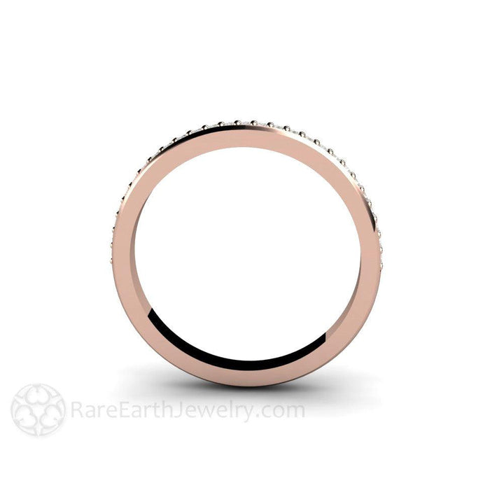 Classic Diamond Wedding Band | 2mm Stacking or Anniversary Ring in Gold or Platinum, Rare Earth Jewelry