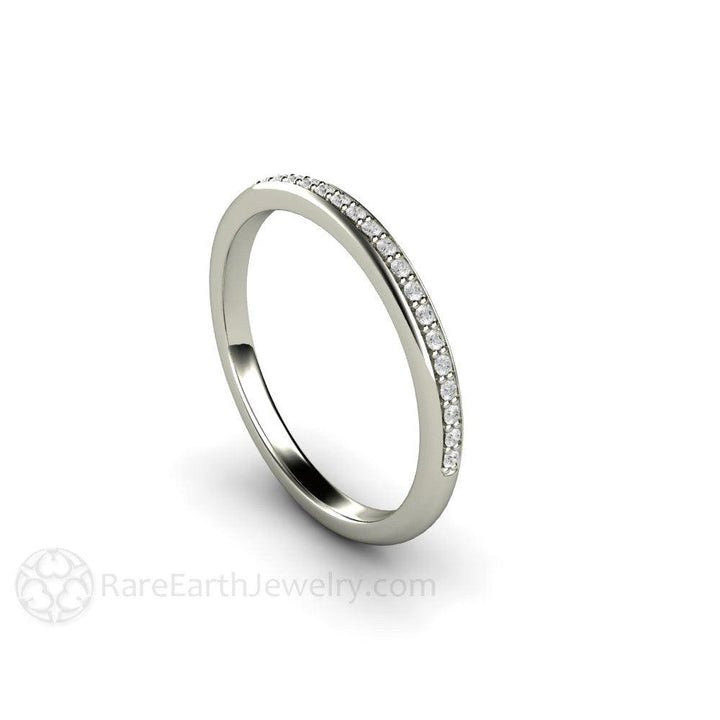 Classic Diamond Wedding Band | 2mm Stacking or Anniversary Ring in Gold or Platinum, Rare Earth Jewelry