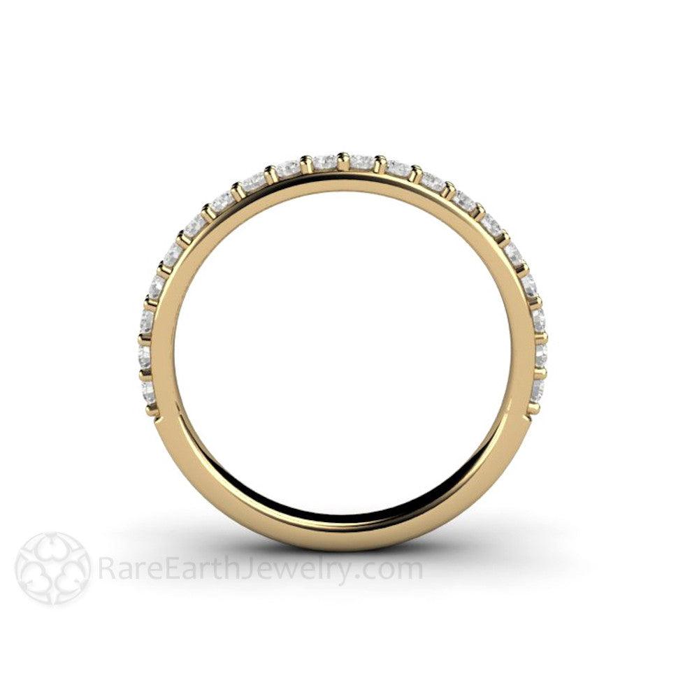2.5mm Diamond Wedding Band | Classic Pave Diamond Ring in Gold or Platinum, Rare Earth Jewelry