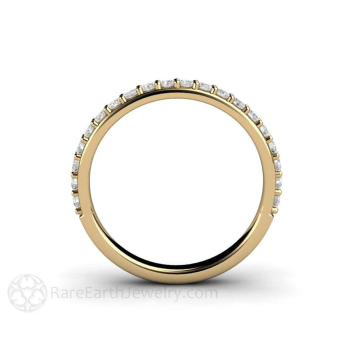 2.5mm Diamond Wedding Band | Classic Pave Diamond Ring in Gold or Platinum, Rare Earth Jewelry