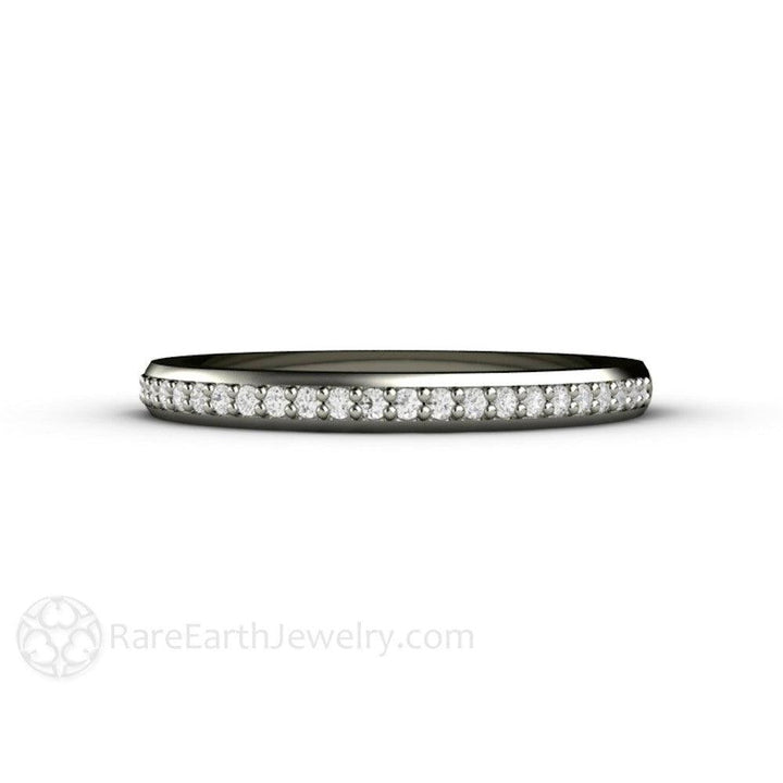 Classic Diamond Wedding Band | 2mm Stacking or Anniversary Ring in Gold or Platinum, Rare Earth Jewelry