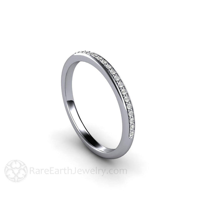 Classic Diamond Wedding Band | 2mm Stacking or Anniversary Ring in Gold or Platinum, Rare Earth Jewelry
