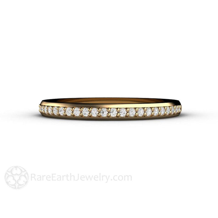 Classic Diamond Wedding Band | 2mm Stacking or Anniversary Ring in Gold or Platinum, Rare Earth Jewelry