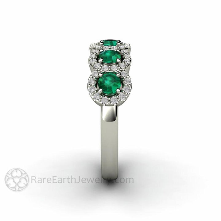 Natural Emerald and Diamond ring - Unique Wedding Ring - May Birthstone Band, Rare Earth Jewelry