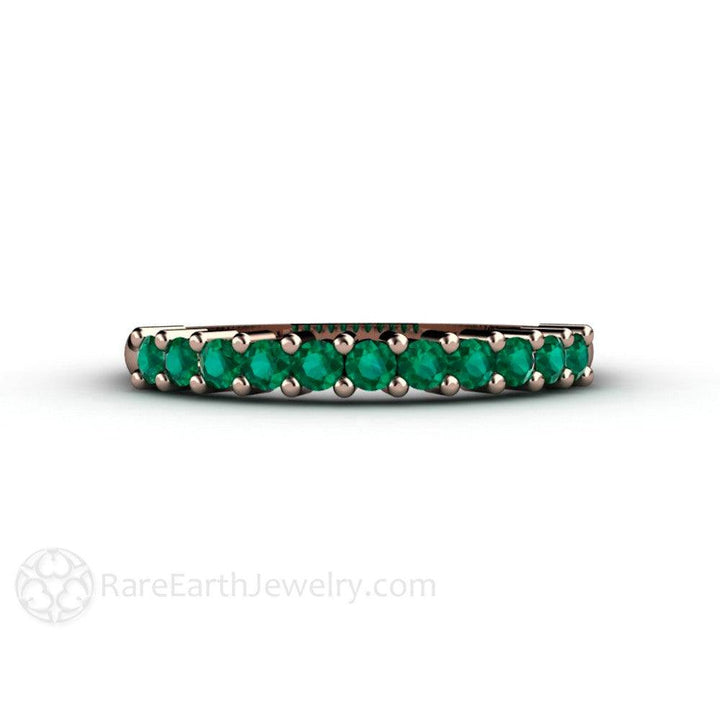 Natural Emerald Wedding Ring or Anniversary Band May Birthstone, Rare Earth Jewelry