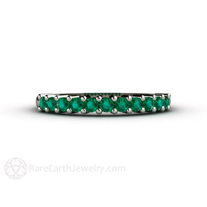 Natural Emerald Wedding Ring or Anniversary Band May Birthstone, Rare Earth Jewelry