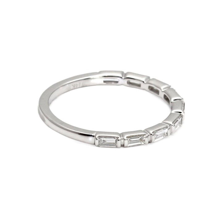 East West Diamond Baguette Band or Wedding Ring Stackable, Rare Earth Jewelry