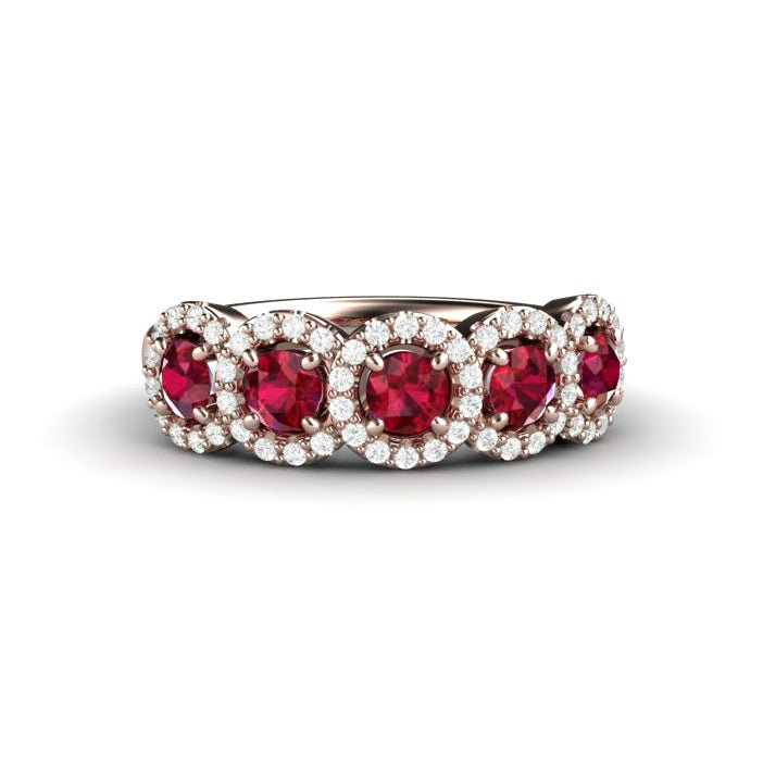 Natural Ruby Ring Wedding Ring Anniversary Band Diamond Halo Design, Rare Earth Jewelry