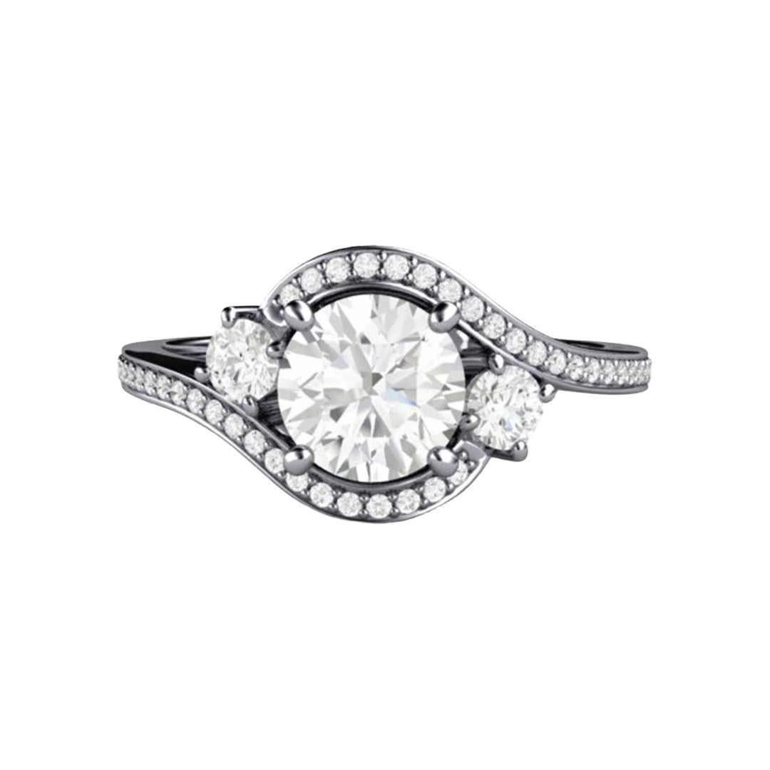Vintage Inspired Moissanite Ring,  Sustainable Engagement Ring, White Gold