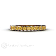 Golden Yellow Citrine Ring or November Birthstone Band Stackable 14K Rose Gold - Rare Earth Jewelry